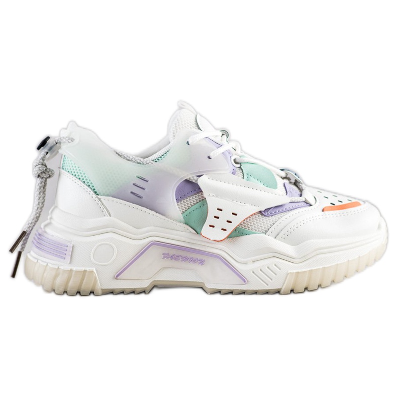 SHELOVET Scarpe da ginnastica colorate alla moda bianco multicolore