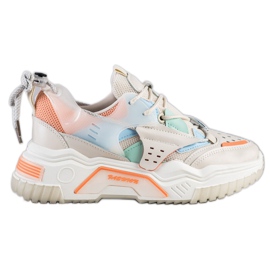 SHELOVET Scarpe da ginnastica colorate alla moda beige multicolore