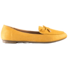 Abloom Signori in pelle scamosciata con fiocco giallo