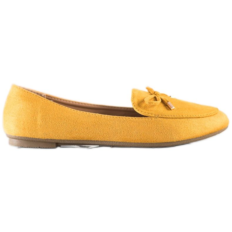 Abloom Signori in pelle scamosciata con fiocco giallo