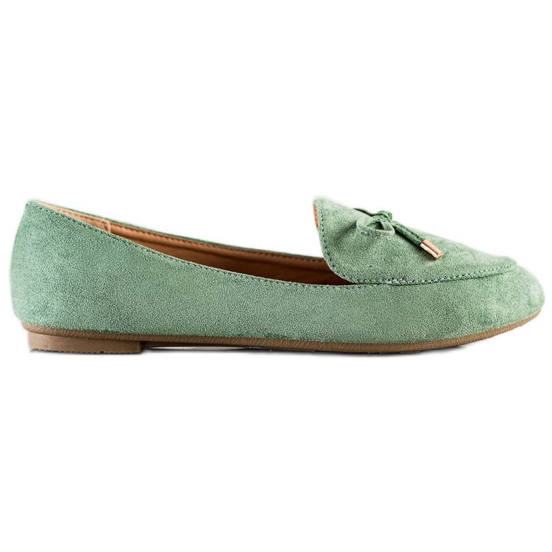 Abloom Signori in pelle scamosciata con fiocco verde