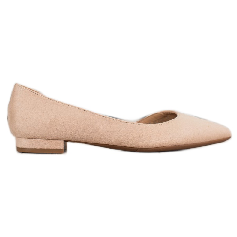 Lovery Ballerine scamosciate con cut-out beige
