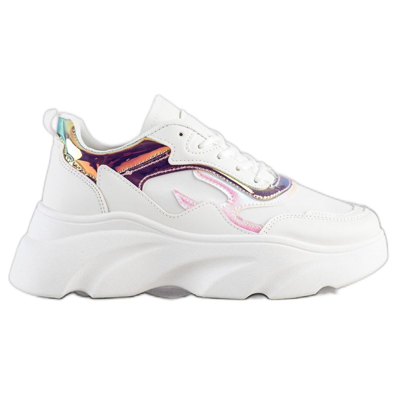 SHELOVET Scarpe da ginnastica alla moda bianca multicolore