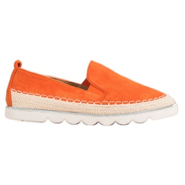 SHELOVET Slipons in pelle scamosciata per la primavera arancia