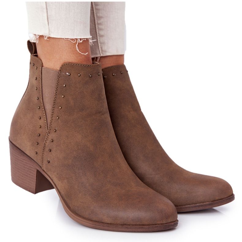 PJ1 Stivaletti caldi da donna Stivali Jodhpur Khaki Morgan marrone