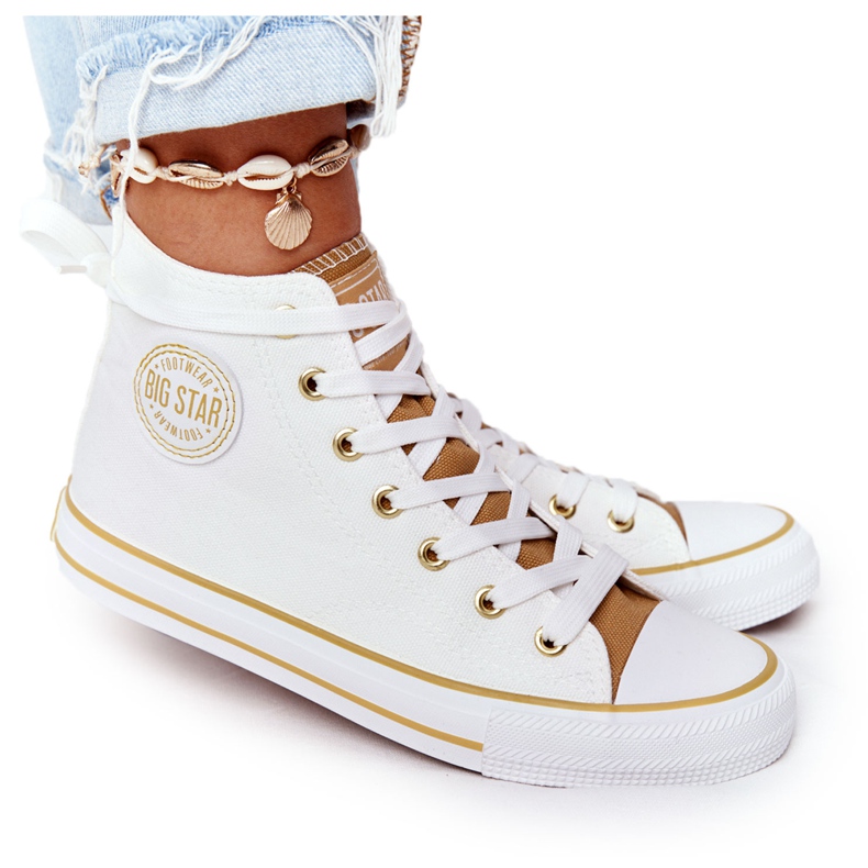 Sneakers Alte Donna Big Star HH274450 Bianco beige bianca