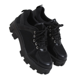 Mocassini neri su suole alte NC1129 Black nero
