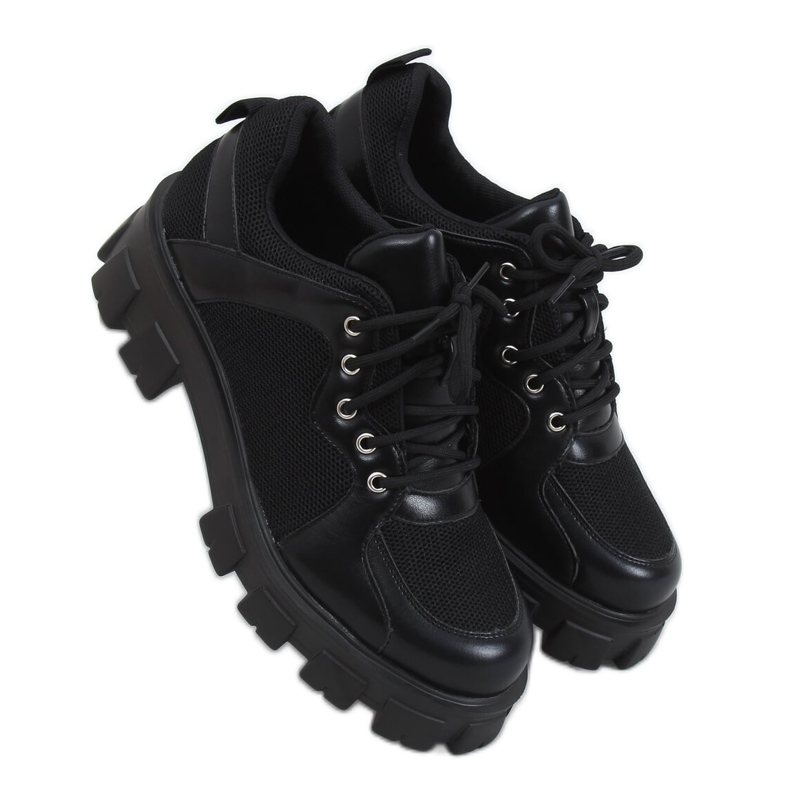 Mocassini neri su suole alte NC1129 Black nero