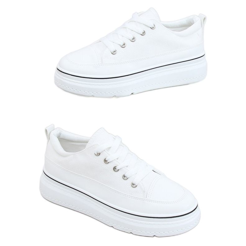 Sneakers suola alta bianca BL228P White