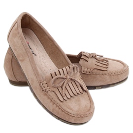 Mocassini da donna beige scuro GS11P Khaki cachi