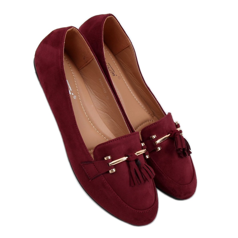 Mocassini donna bordeaux 9988-159 Wine rosso