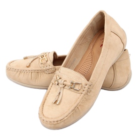 Mocassini da donna beige su piattaforma, beige H9228 Beis