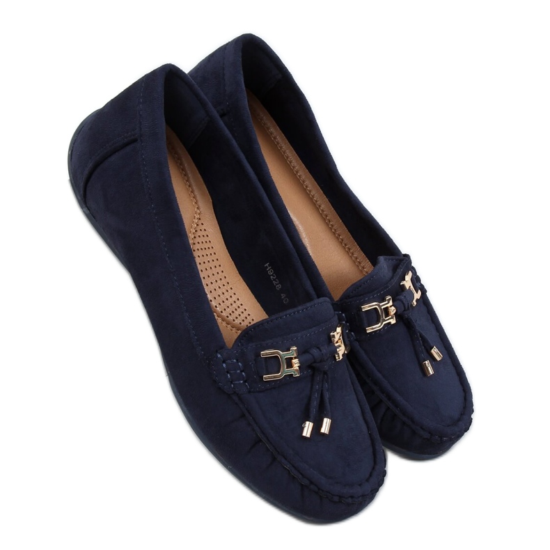 Mocassini da donna su piattaforma blu navy H9228 Azul