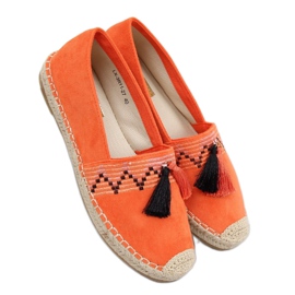 Espadrillas boho con frange arancioni LX-3R11 Orange arancia
