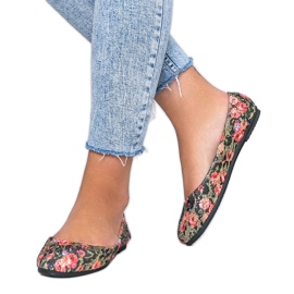 Ballerine nere lucide con fiori Luz nero
