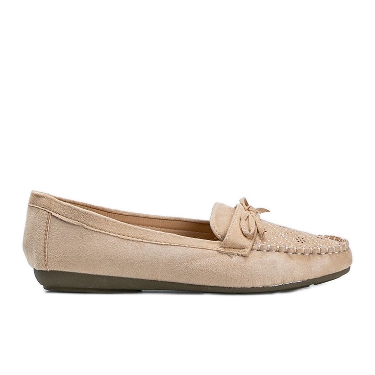Mocassini beige con motivo Maura traforato