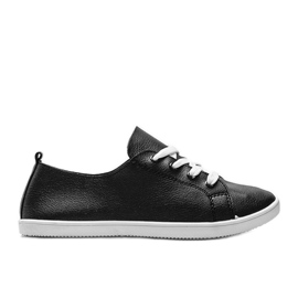 Sneakers nere Athena in ecopelle nero