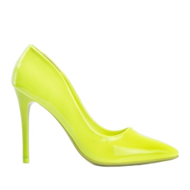 Scarpe con tacco laccate gialle di Angela giallo