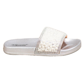 Seastar Pantofole Eleganti Con Perle argento