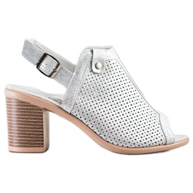 Sandali luminosi realizzati in pelle VINCEZA d'argento