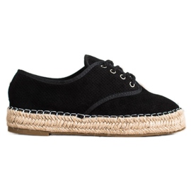 SHELOVET Espadrillas in camoscio nero