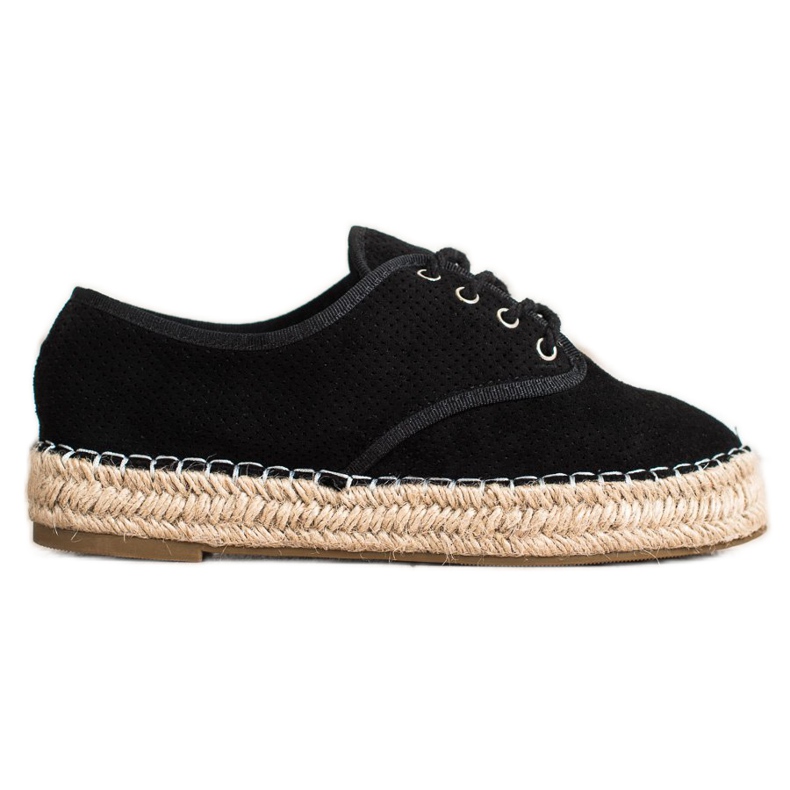 SHELOVET Espadrillas in camoscio nero