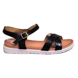 Weide Sandali Neri Con Ecopelle nero