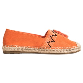 Best Shoes Espadrillas alla moda con ornamenti arancia