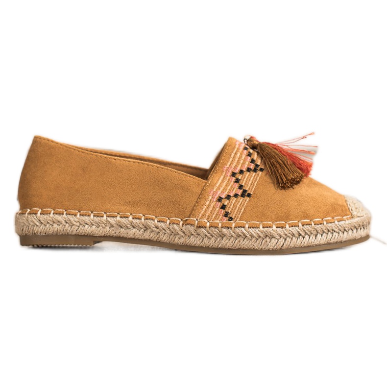 Best Shoes Espadrillas alla moda con ornamenti marrone