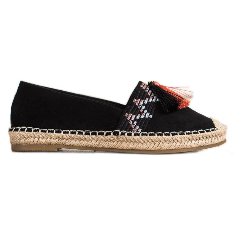 Best Shoes Espadrillas alla moda con ornamenti nero
