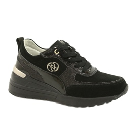 Evento Sneakers con Zeppa da Donna in Pelle 21PB08-3954 Nere nero