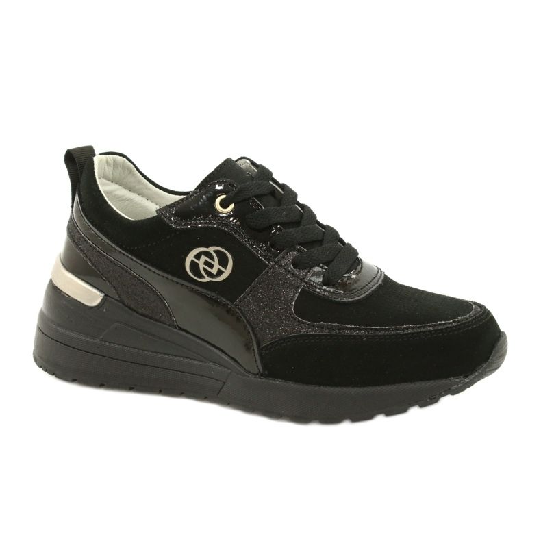 Evento Sneakers con Zeppa da Donna in Pelle 21PB08-3954 Nere nero