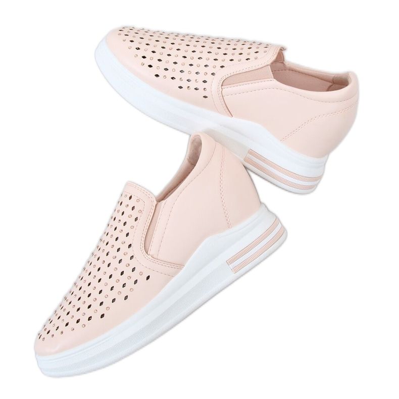 Sneakers rosa slip on zeppe HY-251 Pink