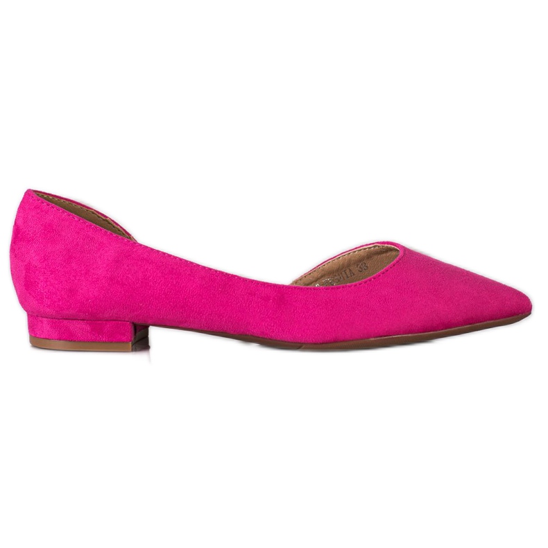 Lovery Ballerine scamosciate con cut-out rosa