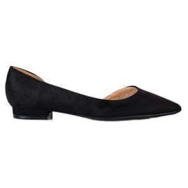 Lovery Ballerine scamosciate con cut-out nero