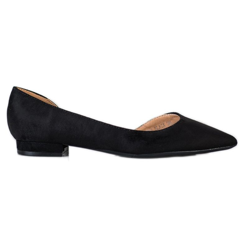 Lovery Ballerine scamosciate con cut-out nero