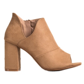 Stivali VINCEZA a punta aperta primaverili beige marrone