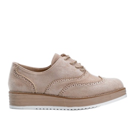 Scarpe scamosciate beige su suola alta Kenya