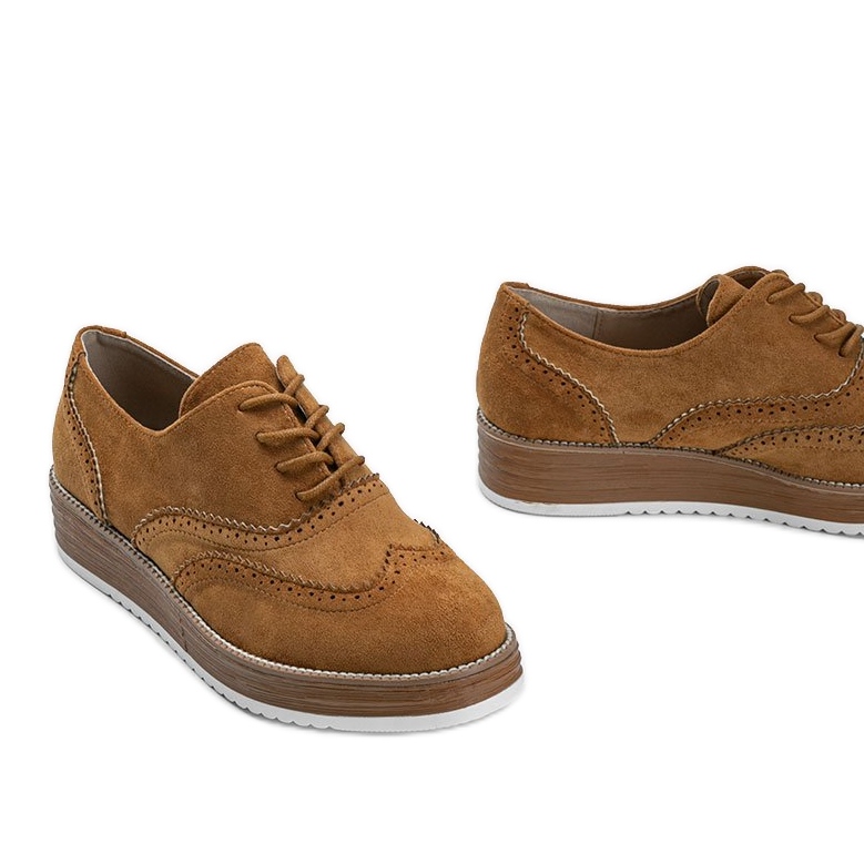 Scarpa in camoscio marrone con suola alta Kenya