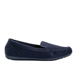 Mocassini blu navy con punta traforata Frida