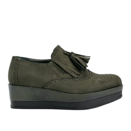 Scarpe in camoscio verde sulla zeppa Makenzie