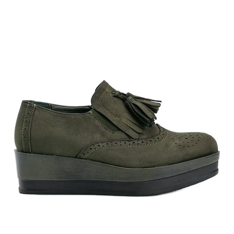 Scarpe in camoscio verde sulla zeppa Makenzie