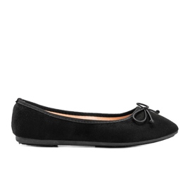 Ballerine in camoscio nero con fiocco Aiyana