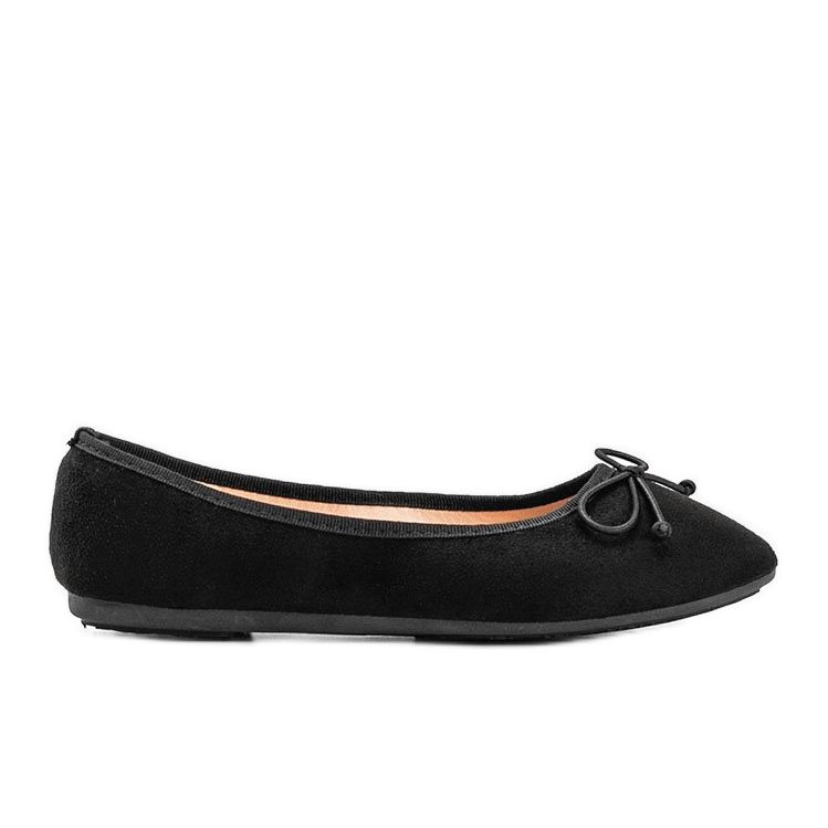 Ballerine in camoscio nero con fiocco Aiyana