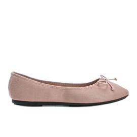 Ballerine in camoscio rosa con fiocco Aiyana