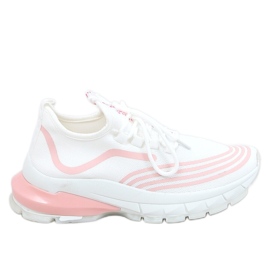 Calze sportive bianche BX1820-SP WHITE / PINK bianco rosa