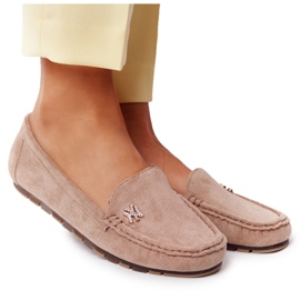 PS1 Mocassini Donna Scamosciati Beige Madelyn