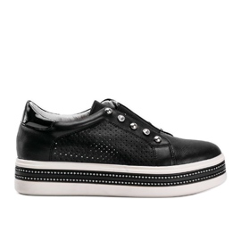 Sneakers nere di Slip On decorate con zirconi Beatriz nero
