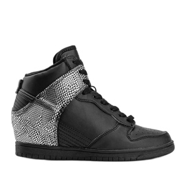 Sneakers nere alla caviglia con motivo animalier nero