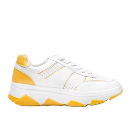 Sneakers bianche e gialle di Julissa bianco